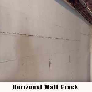 Horizonal Wall Crack - Charlotte Crawlspace Solutions, LLC 704.989.8219